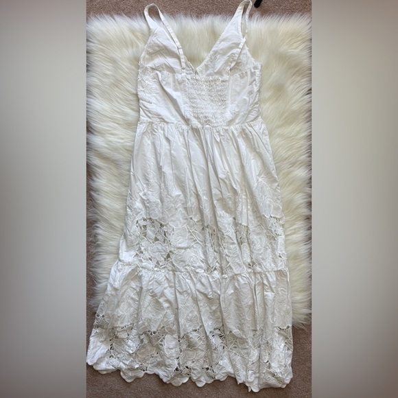 Generation Love Pippa Embroidered Poplin Sundress White Eyelet Hem Cotton Bridal - Picture 4 of 7